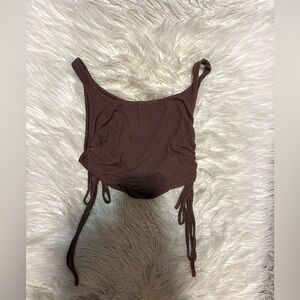 Brown Ruched Tank Top